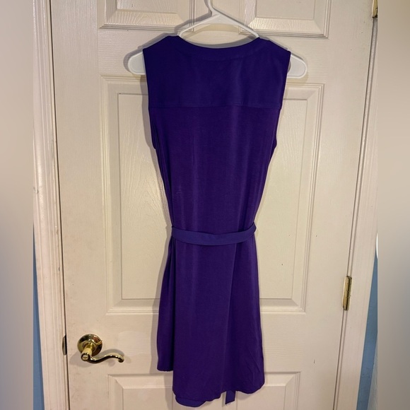 New York & Company Button-Accent‎ Belted Shirtdress Purple size small - Picture 2 of 5